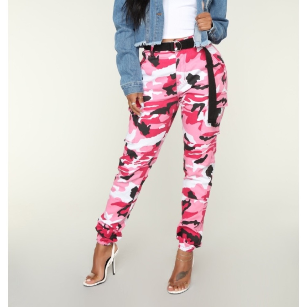 Pink Camo High Rise Joggers